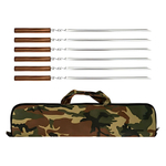 Набор шампуров "Эко" в футляре с ручкой, 6шт 620 (400)*12*1,5мм нерж угловые