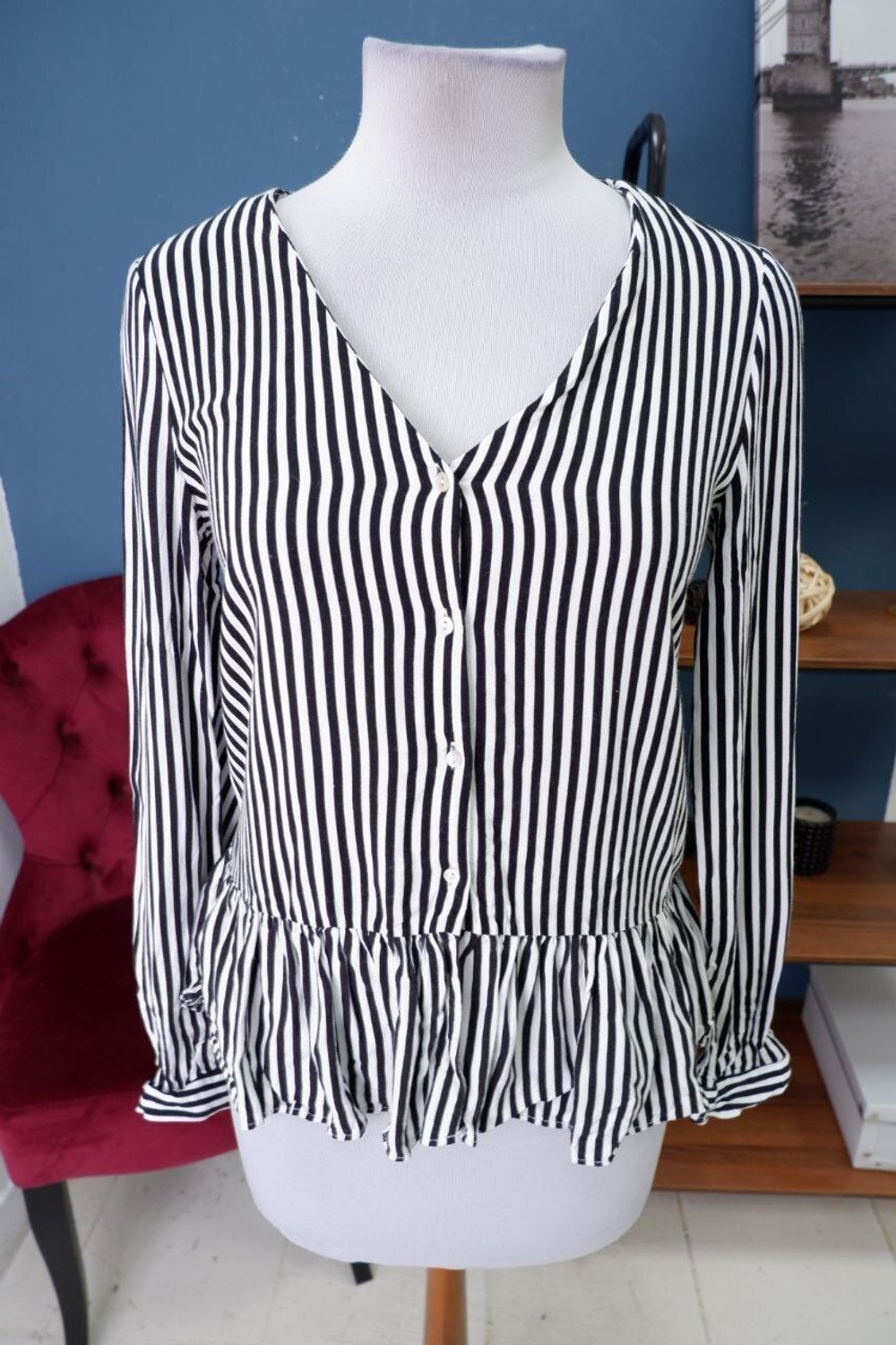 Блузка Zara в полоску 44 размер