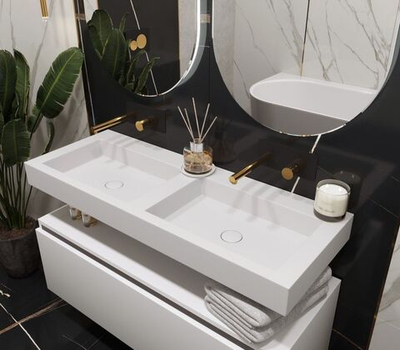 Раковина-столешница моноблок 100х45х10 Armadi Art FLAT ST 888-100