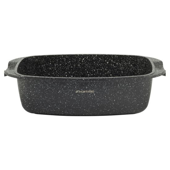 Кастрюля-гусятница 5,5 л. Kamille KM 4433 из литого алюминия с антипригарным покрытием и стеклянной крышкой