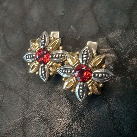 Серьги короткие "Огнецвет"