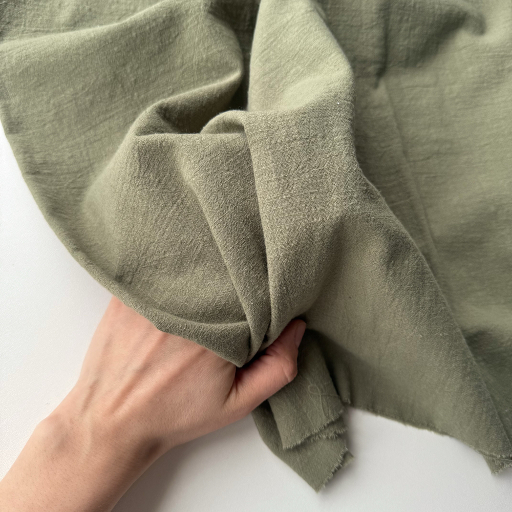 Хлопок "под Лён" Светлая оливка