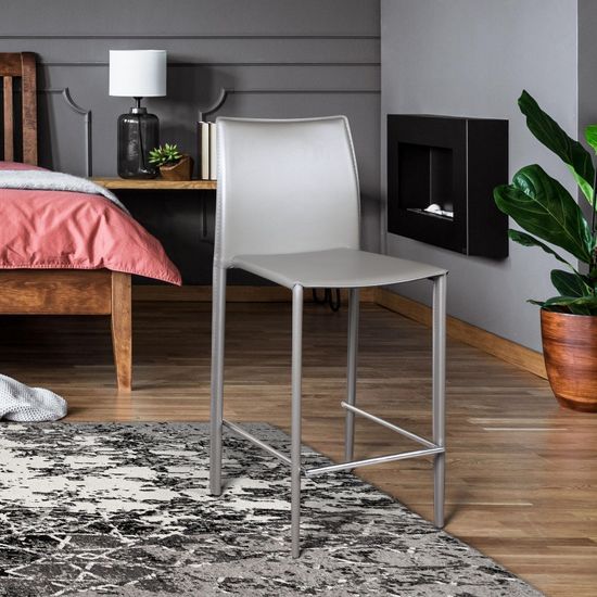 Стул полубарный Rolf, кожа тауп