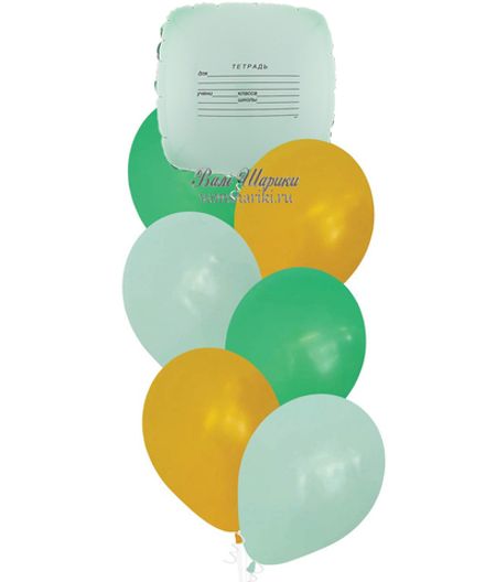 Фонтан шаров "Школьная тетрадь"