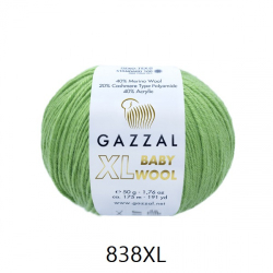 Пряжа Baby Wool XL 50 г, 100м, 40%акрил, 40%шерсть мериноса, 20%кашемир, 40%акрил (цена за 1 шт)