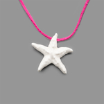 Бусина в форме морской звезды, 39*41мм, белая, глазурированный фарфор