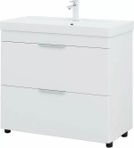 Тумба напольная с раковиной Aquanet Ирис New 90 336309+323883 белая глянцевая