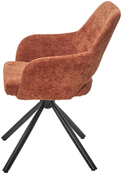 Стул NURI 180 град. поворот. 3018-09 терракотовый, шенилл/ черный каркас, ®DISAUR