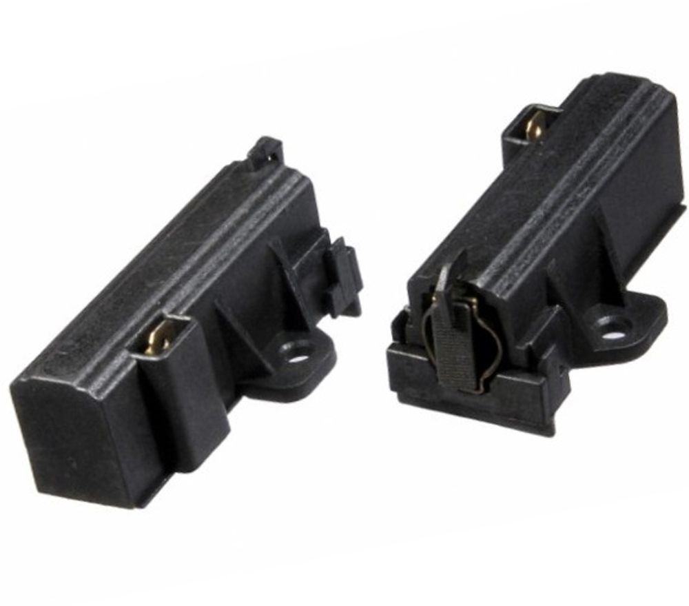 Две щетки двигателя стиральной машины 5x13x41,5 контакт вверх ZANUSSI в чёрном корпусе