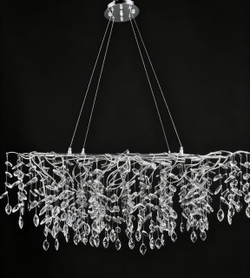 Люстра подвесная Lanbos, 13 ламп Е14, до 520 Вт, до 40 кв м, серебро