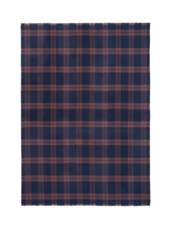 Плед 130х200 Elvang Check Blue/Rusty Red