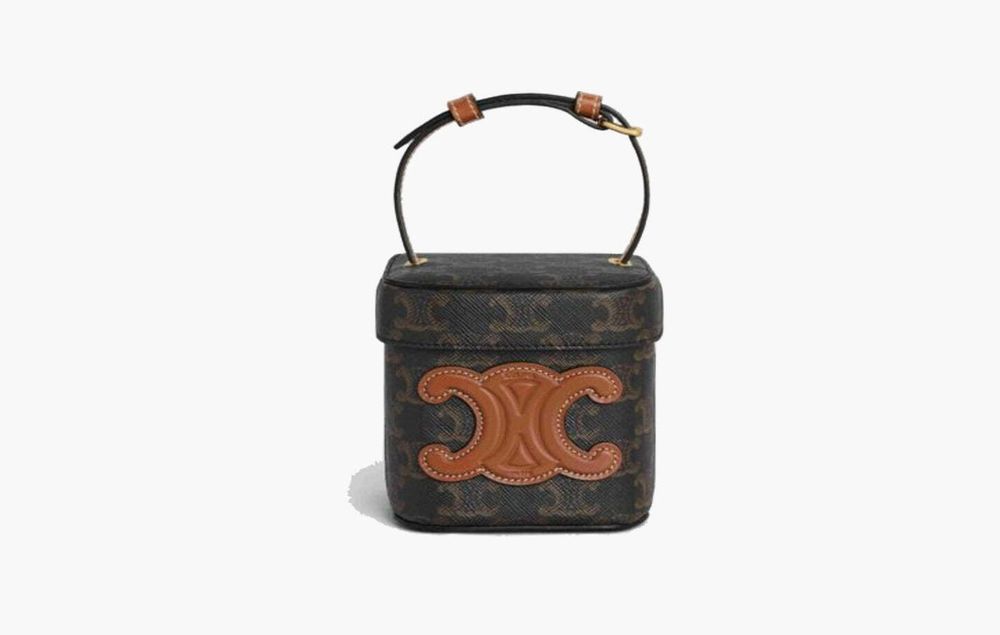 Сумка Celine Triomphe Сuir Canvas And Calfskin Leather Vanity Case Dark