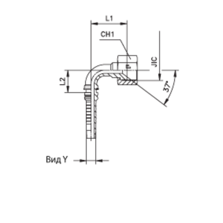 Фитинг DN 32 JIC (Г) 1.7/8 (90) Interlock