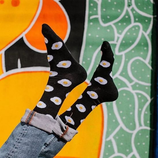 Носки "Яичница", р-р 35-39 (черный)