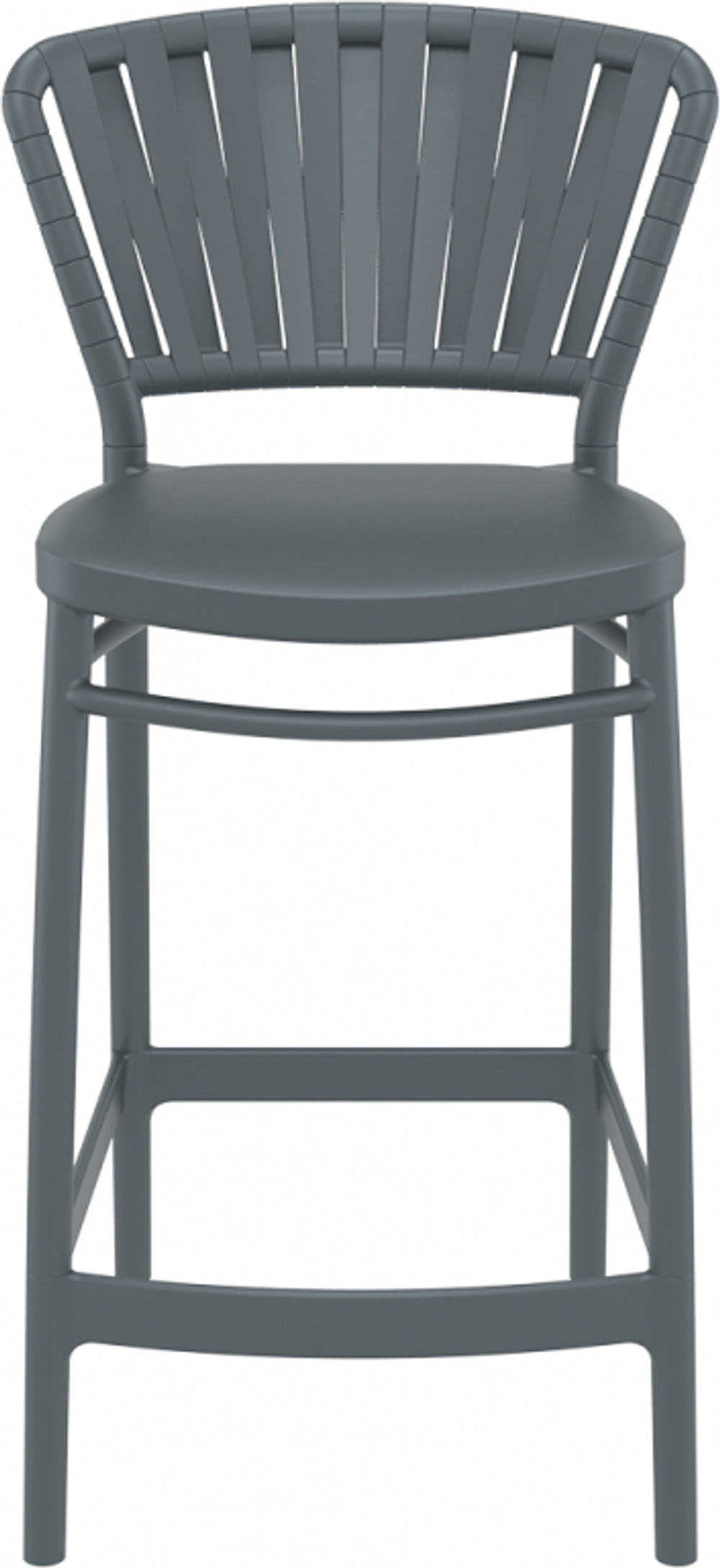 Стул пластиковый полубарный Siesta Contract Portofino, темно-серый