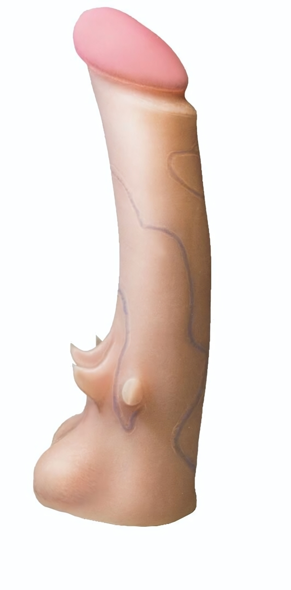 Телесная насадка REAL Standard с усиками на основании - 19 см. (Цвет: телесный)