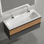 Тумба подвесная под раковину Sancos Delta, Дуб красный/графит 1195х445х500