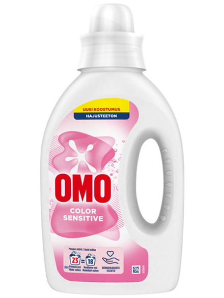 Гель, жидкое средство для стирки OMO Color Sensitive 920 мл., 23 стирки, без запаха для чувствительной кожи, подходит для детской одежды