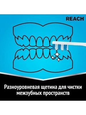 REACH Зубная щетка Interdental Межзубная чистка средней жесткости