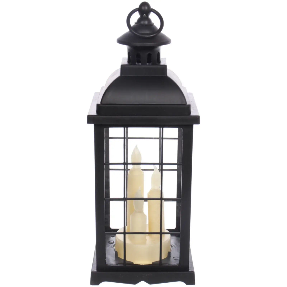 Сувенир с подсветкой «Теплое пламя» 13*13*33 см (работает от 3*ААА), Черный