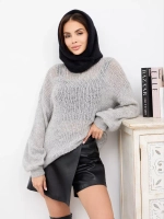 Капор зимний вязаный капюшон на флисе