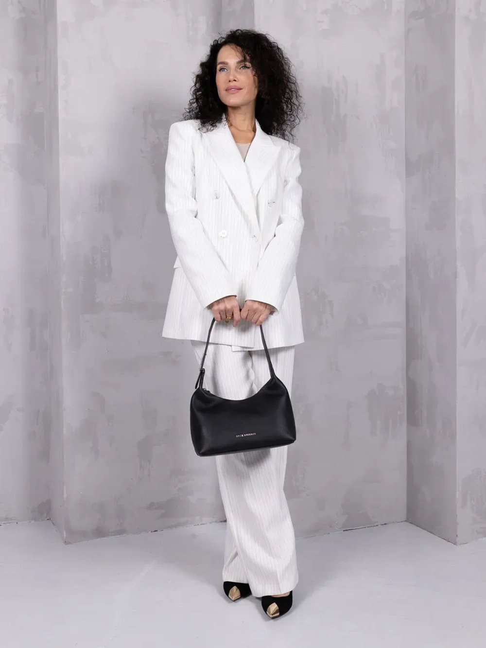 Сумка через плечо багет натуральная кожа