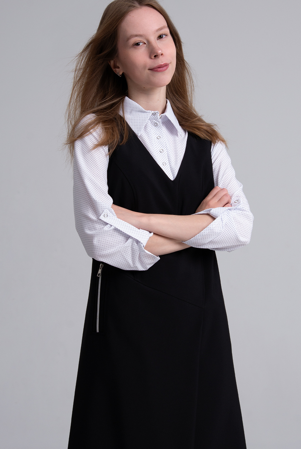 Офисный сарафан 2614АП, черный #70Ч082614АП