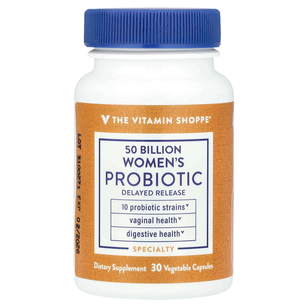 The Vitamin Shoppe, Пробиотик для женщин, 50 млрд, 30 растительных капсул