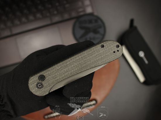 Складной нож Civivi Elementum Button C2103C c клинком из стали Sandvik™ 14C28N, рукоять микарта