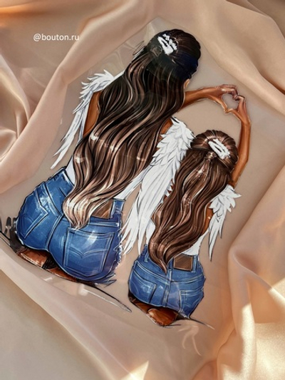 Термонаклейка мама и дочь