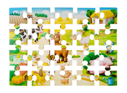 Пазлы "First puzzle Кто живет в деревне? 20 элементов"