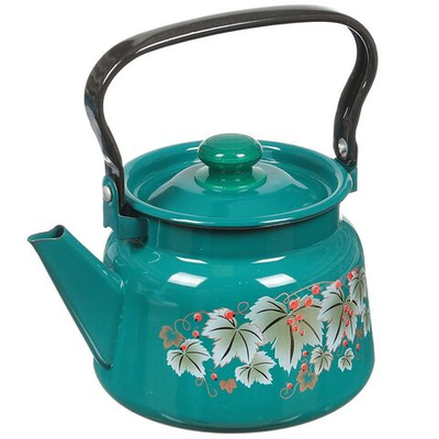 Чайник сталь, эмал, 2.3 л, ручк металл, Сиб товары, бирюз, С2714.3Б