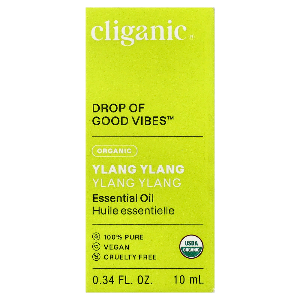 Cliganic, Drop of Good Vibes™, органическое эфирное масло, иланг-иланг, 10 мл (0,34 жидк. унции)