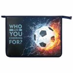 Папка для тетрадей ЮНЛАНДИЯ А4, 1 отделение, пластик, на молнии, "Football power", 271082