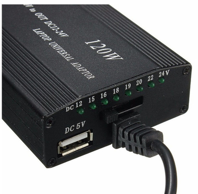 Универсальный зарядник для ноутбука, 120 Вт, с переходниками 8 шт usb, зарядка от прикуривателя