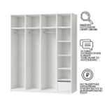 Распашной четырехсекционный шкаф Тион-4 Белый Фасадный 0101  220*50*260