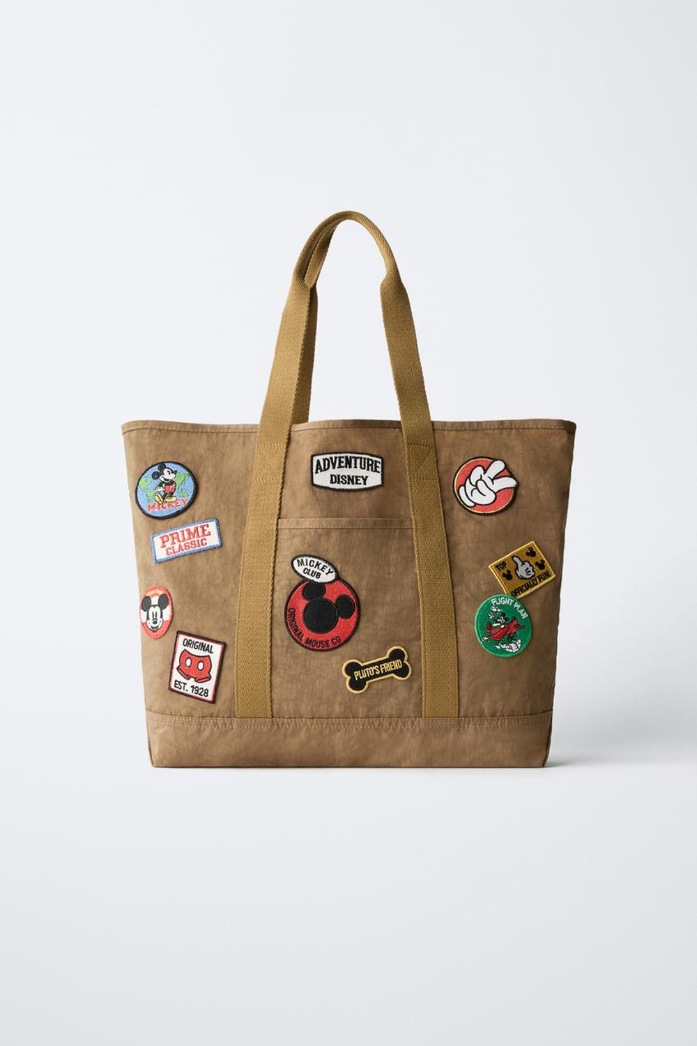 ZARA СУМКА-ШОПЕР MICKEY MOUSE © DISNEY, КОРИЧНЕВЫЙ