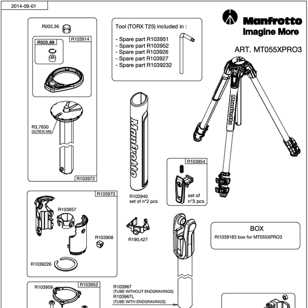 Ремонт и обслуживание продукции Manfrotto