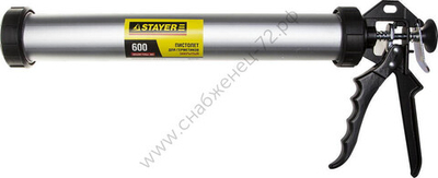 STAYER 600 мл алюминиевый корпус, универсальный закрытый пистолет для герметика, PROFESSIONAL (0673-60)