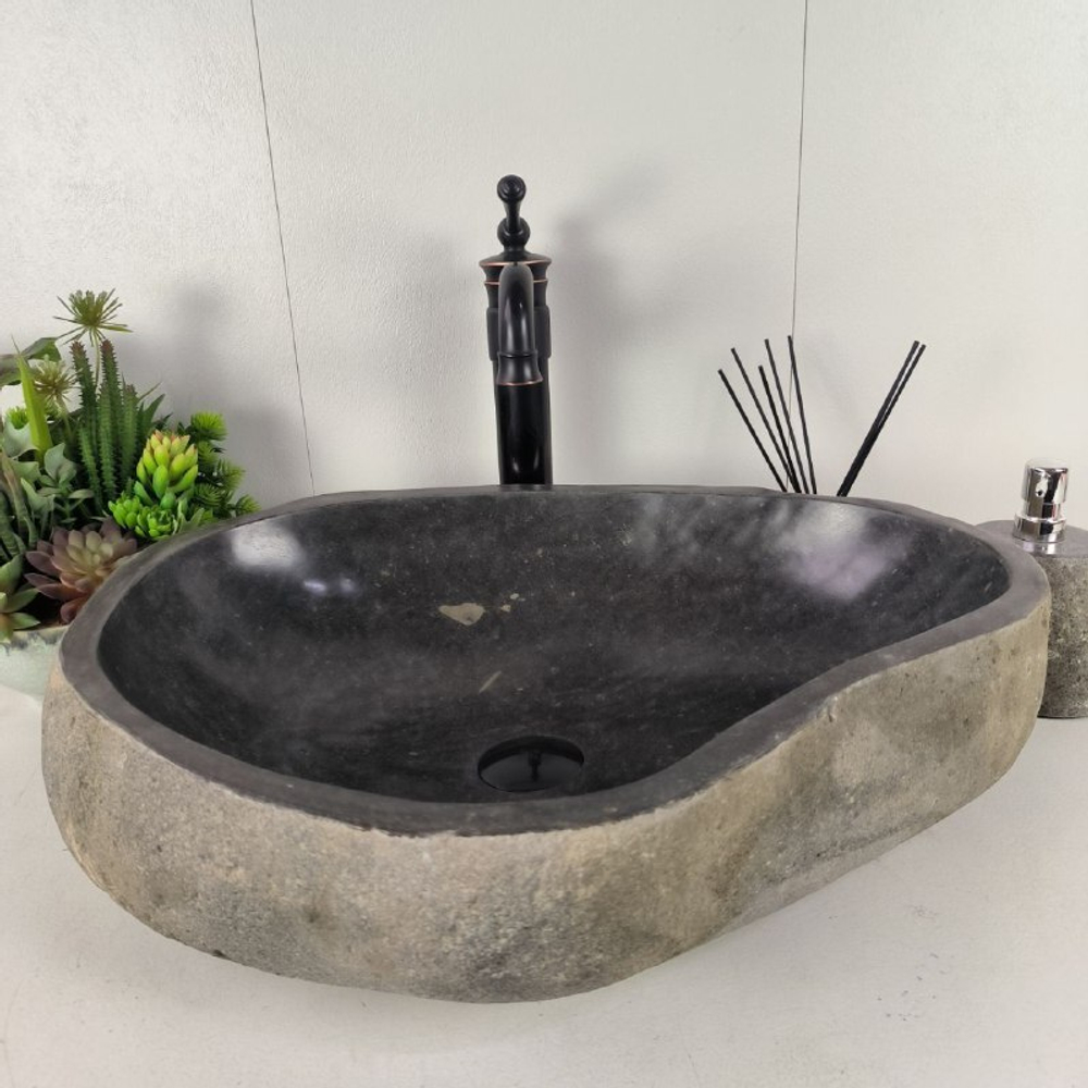 Раковина из речного камня RS-62063 (59*46*15)