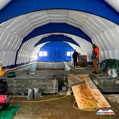 Пневмокаркасный ангар «Рубеж 2» 15×8×4 м — из ПВХ для ремонта и хранения техники
