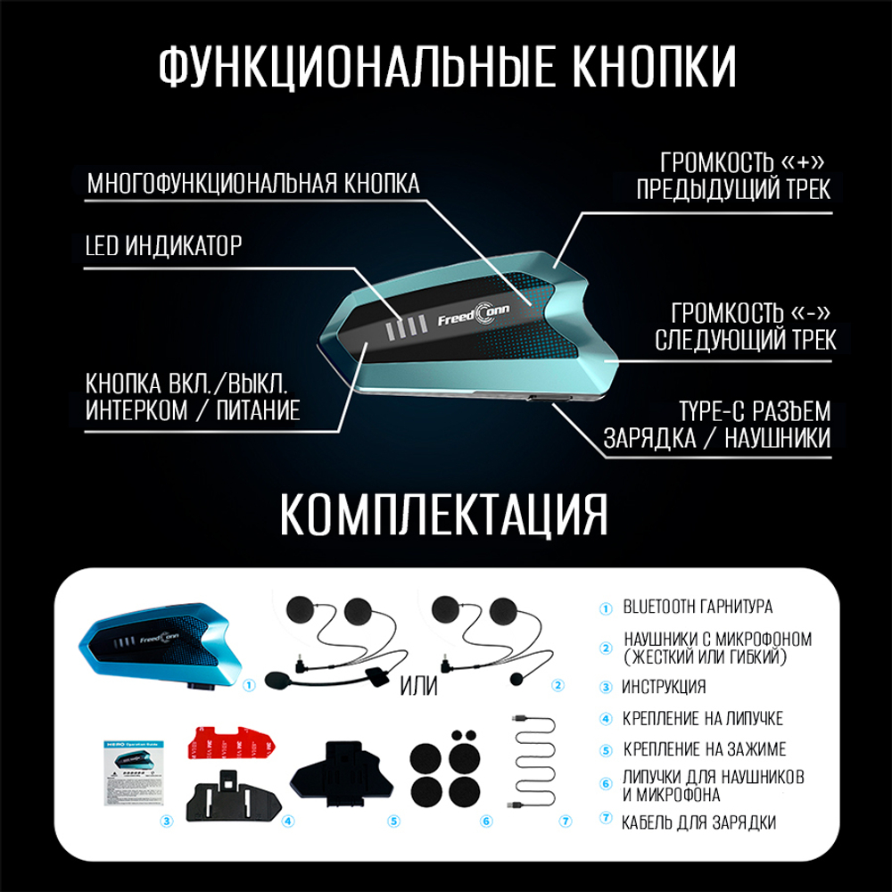 Мотогарнитура Freedconn HERO черная