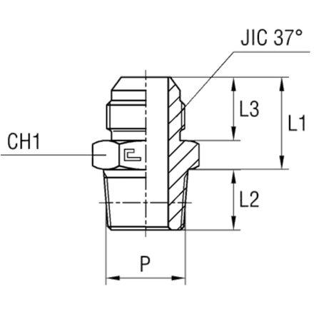 Штуцер FC JIC 7/8" NPT3/4"