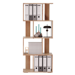 Стеллаж деревянный напольный Дален 4 полки для игрушек и для книг, сонома