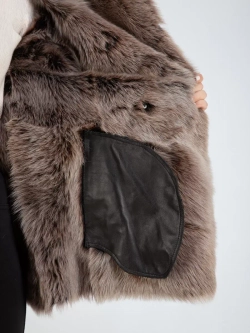 Дубленка натуральная зимняя с капюшоном Турция