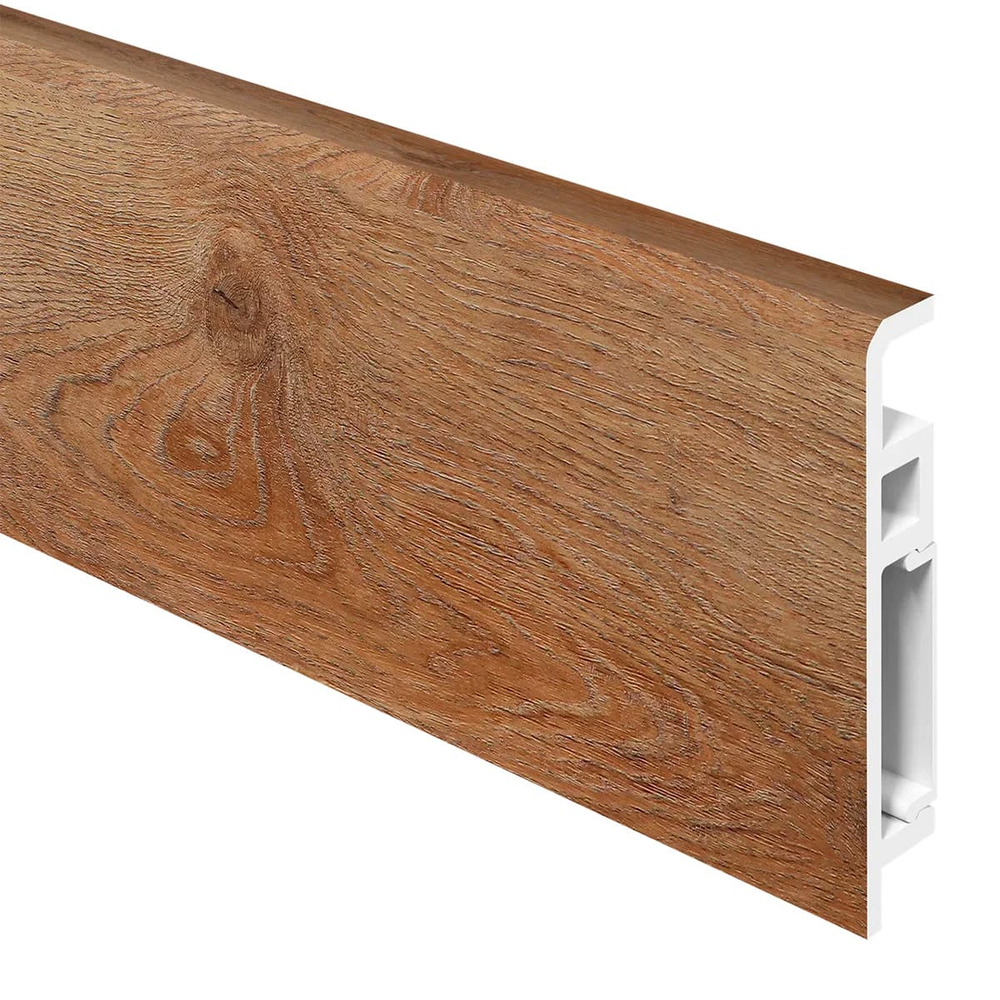 Плинтус из вспененного ПВХ Aberhof Luxe 1593 Дуб Рыцарский 70х13х2000 мм