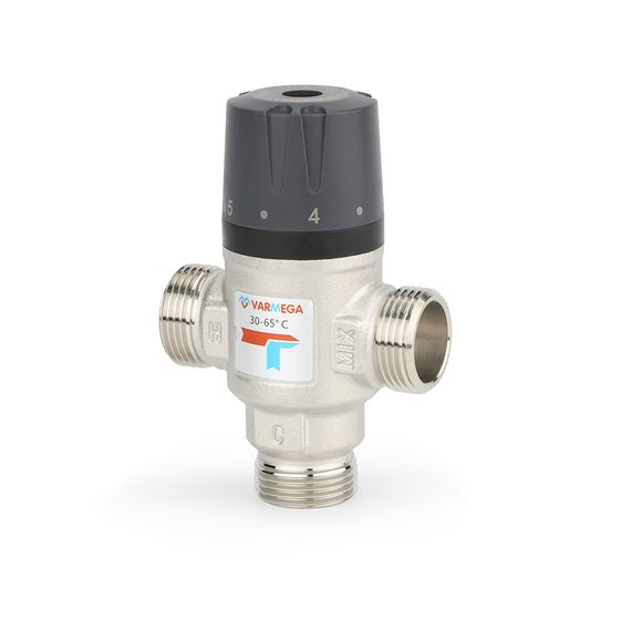 Клапан смесительный термостатический Varmega НР 1&quot; 30-65С KV 2,5 боковое смешение 39594