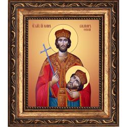 Иоанн-Владимир Сербский мученик, князь. Икона на холсте.