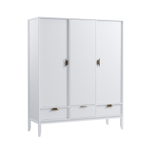 Шкаф 3х дверный с глухими дверями «Бридж» белый лак