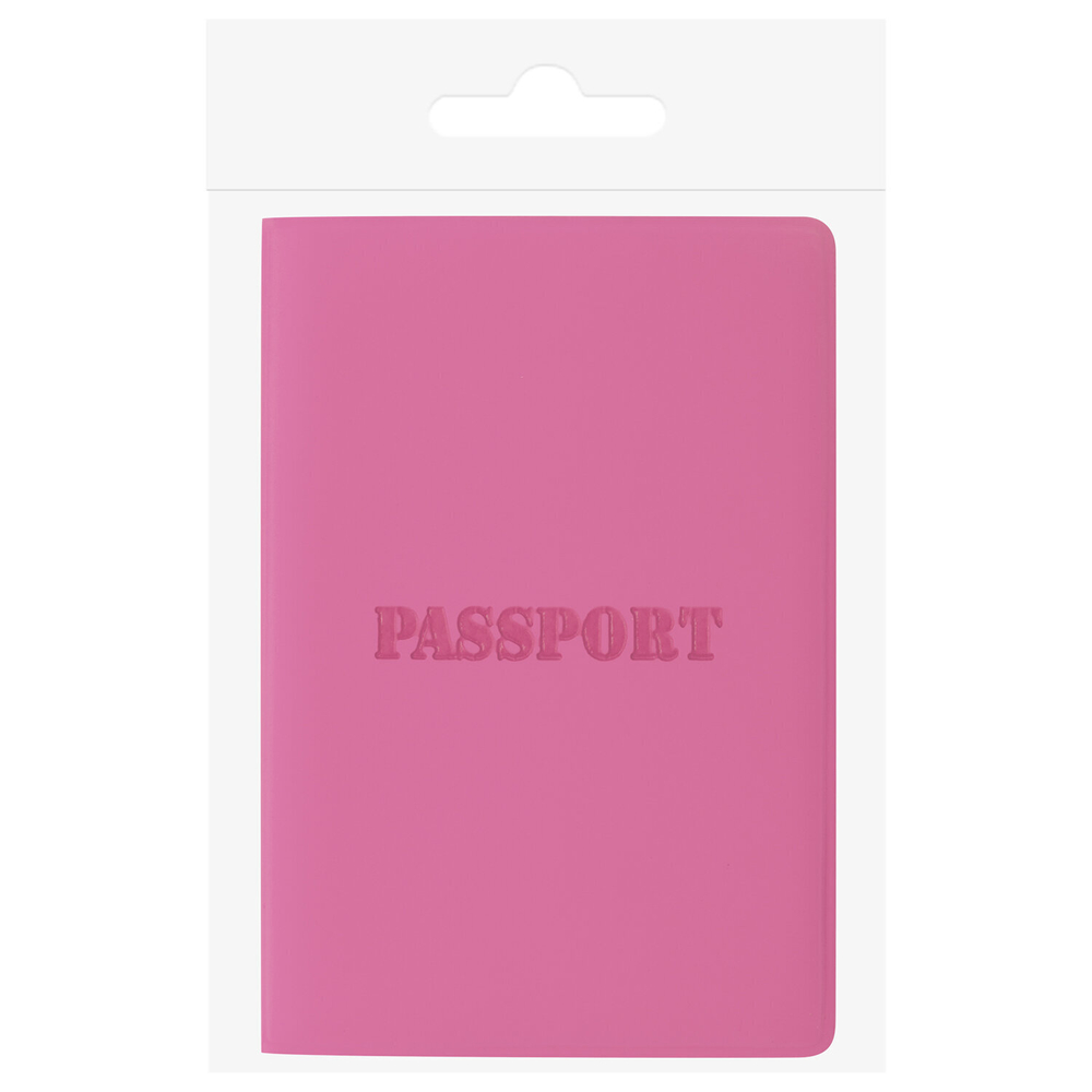 Обложка для паспорта мягкий полиуретан "PASSPORT" розовая STAFF (5 штук в упаковке)